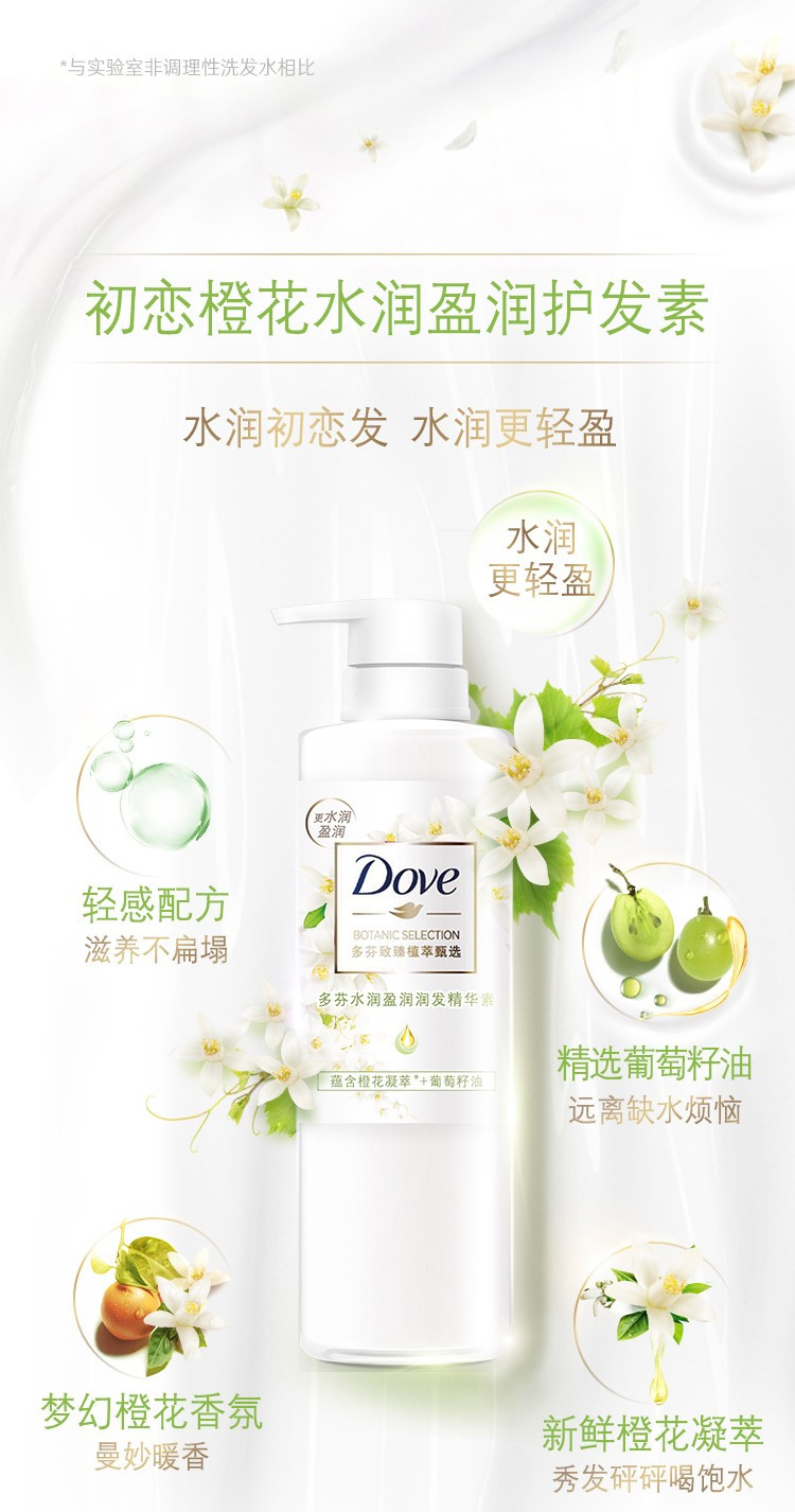 多芬/DOVE植萃水润盈润洗发水470ml