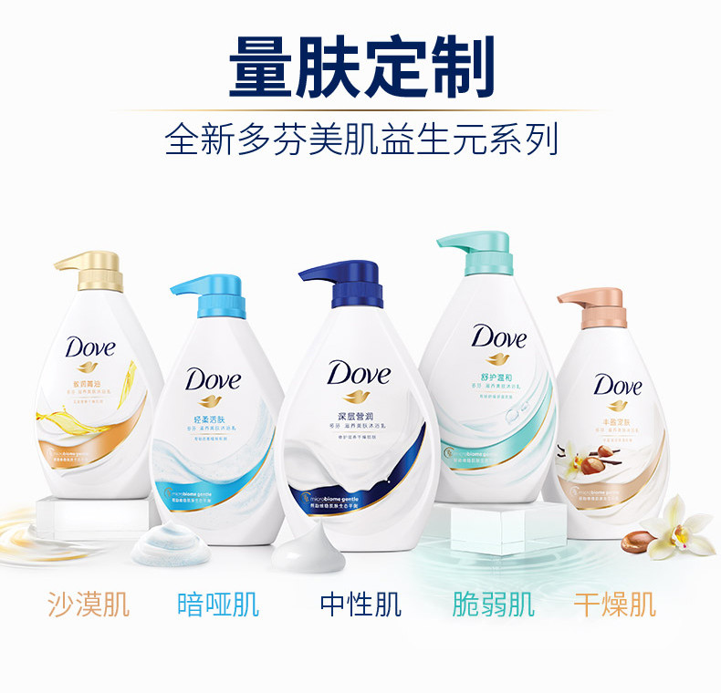 多芬/DOVE深层营润滋养美肤沐浴露850g*3瓶