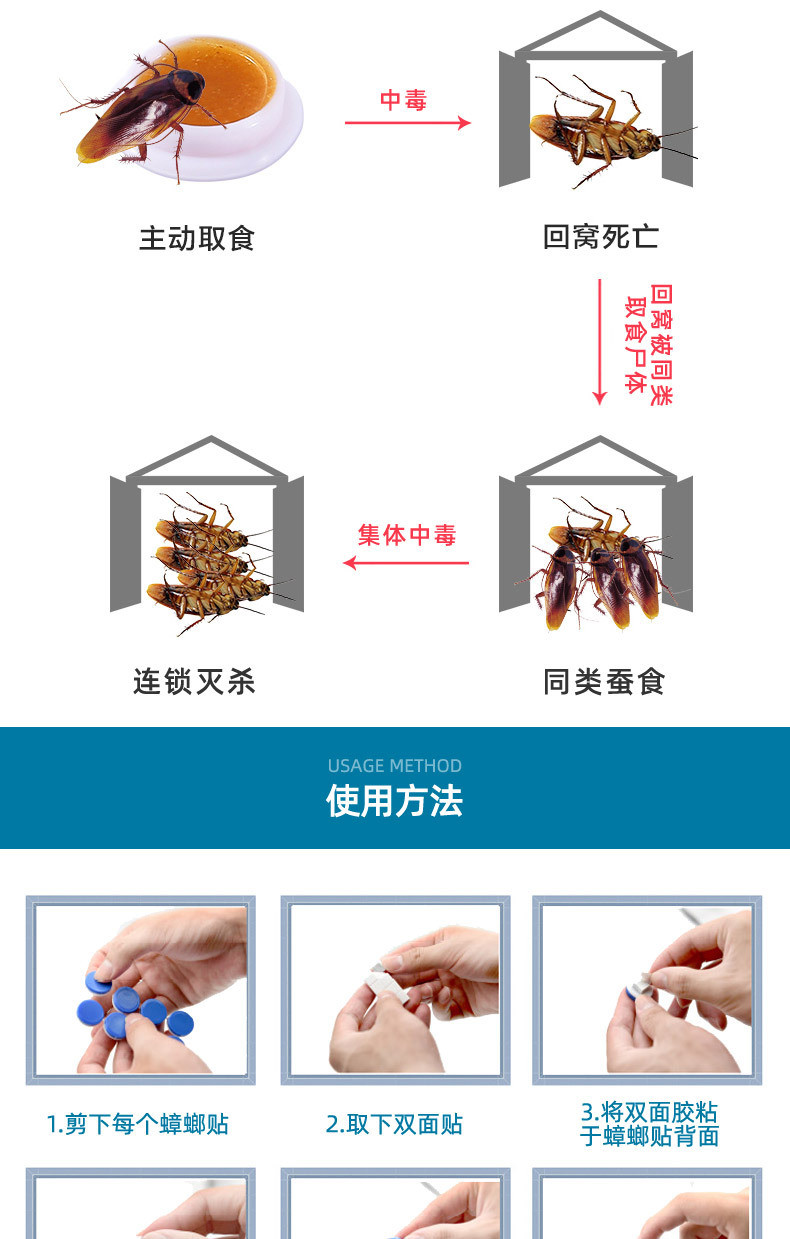 厚生吡虫啉杀蟑螂方便贴家用非无毒安全蟑螂驱虫