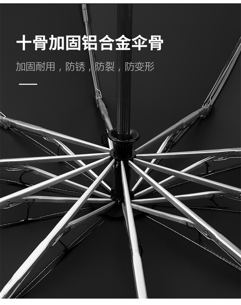 洛港 超厚全自动雨伞男士反向伞晴雨伞两用女折叠加固抗风大号/个