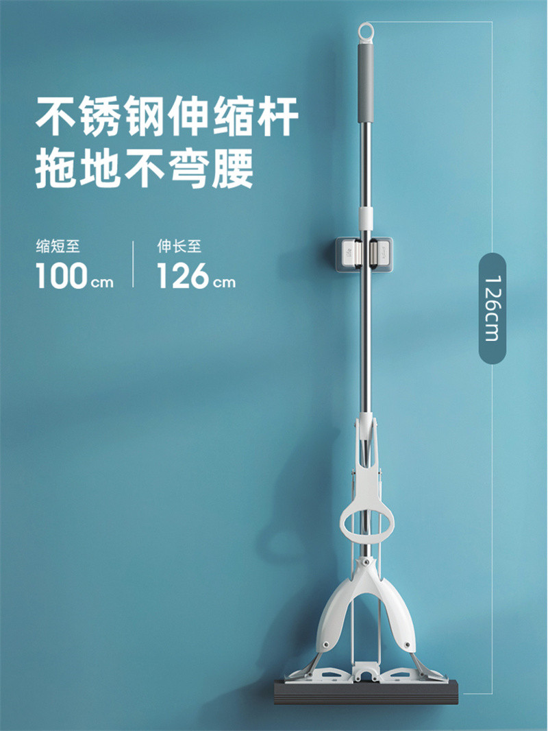 洛港 海绵拖把家用免手洗懒人大号一拖吸水净地拖头胶棉对折式挤水海棉/个