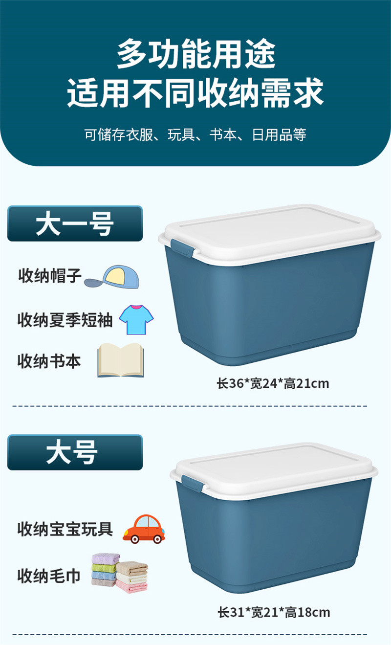 洛港 零食收纳箱家用塑料大号玩具整理箱塑料筐衣物杂物书本储物盒胶箱/个