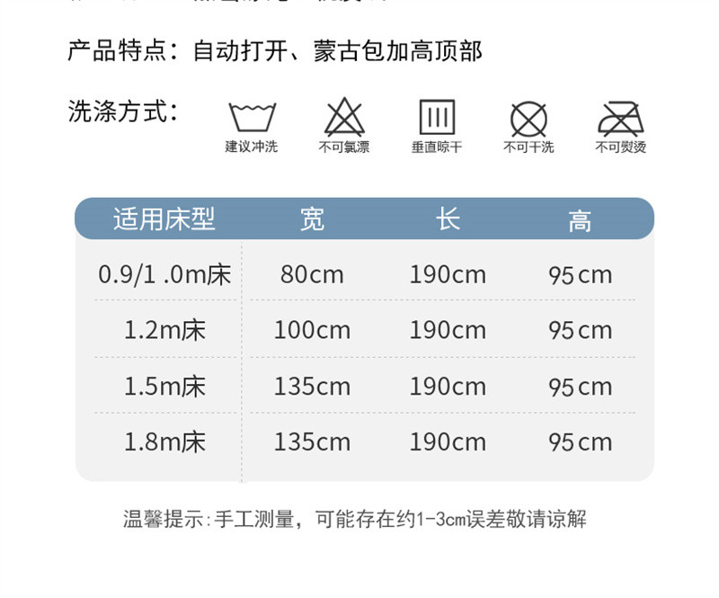 洛港 蚊帐可折叠免安装宿舍家用上下铺蒙古包便携无底加高/个