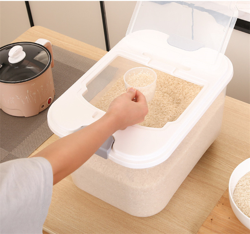 洛港 厨房装米桶家用密封米箱20斤装米缸面粉储存罐防虫防潮大米收纳盒/个