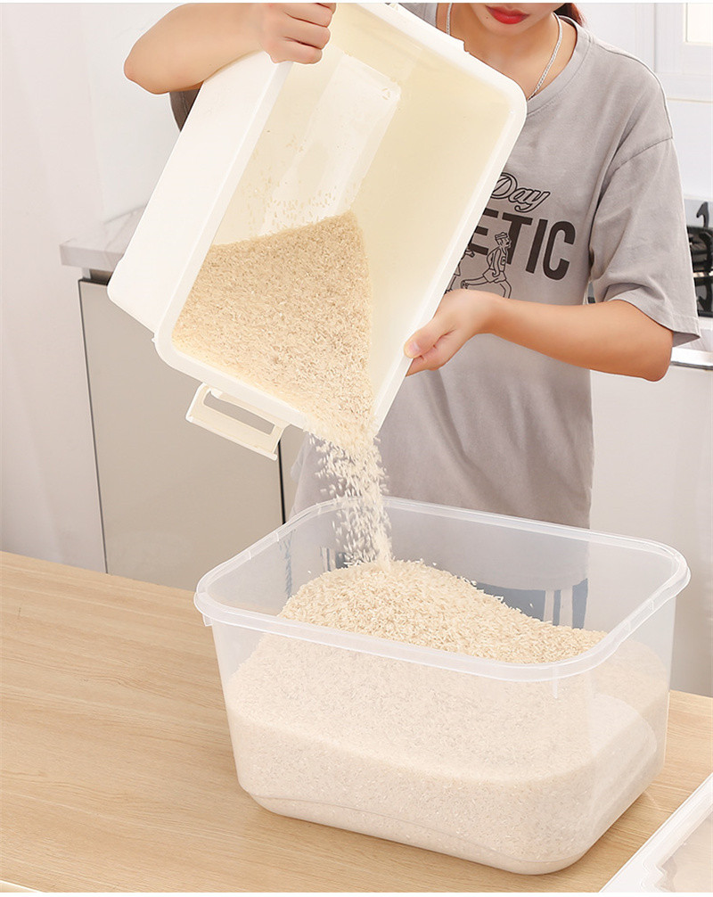 洛港 厨房装米桶家用密封米箱20斤装米缸面粉储存罐防虫防潮大米收纳盒/个