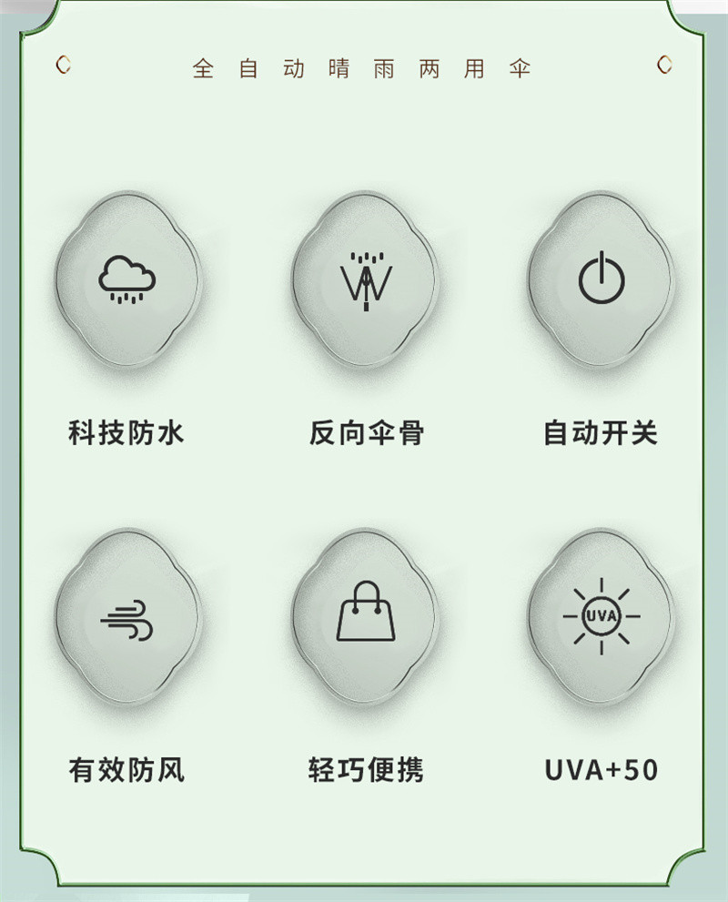洛港 晴雨伞自动两用女遮阳防晒男折叠定制可印logo广告太 把