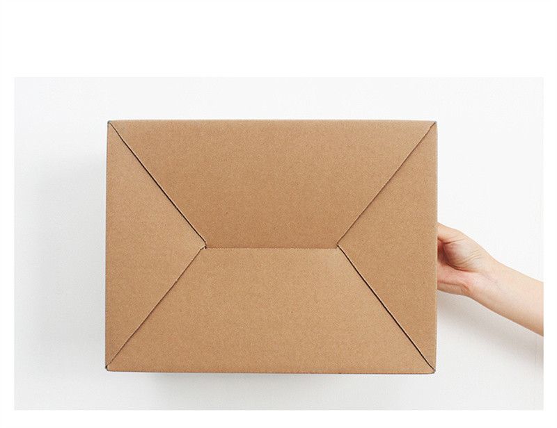 洛港  牛皮纸质收纳箱有盖装书纸盒文件档案箱子收纳盒带盖储物