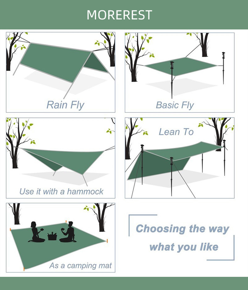 MOREREST MOREREST陌旅仕户外蝶形露营天幕帐篷六角菱形防晒遮阳防雨挡风野餐天幕MD-060