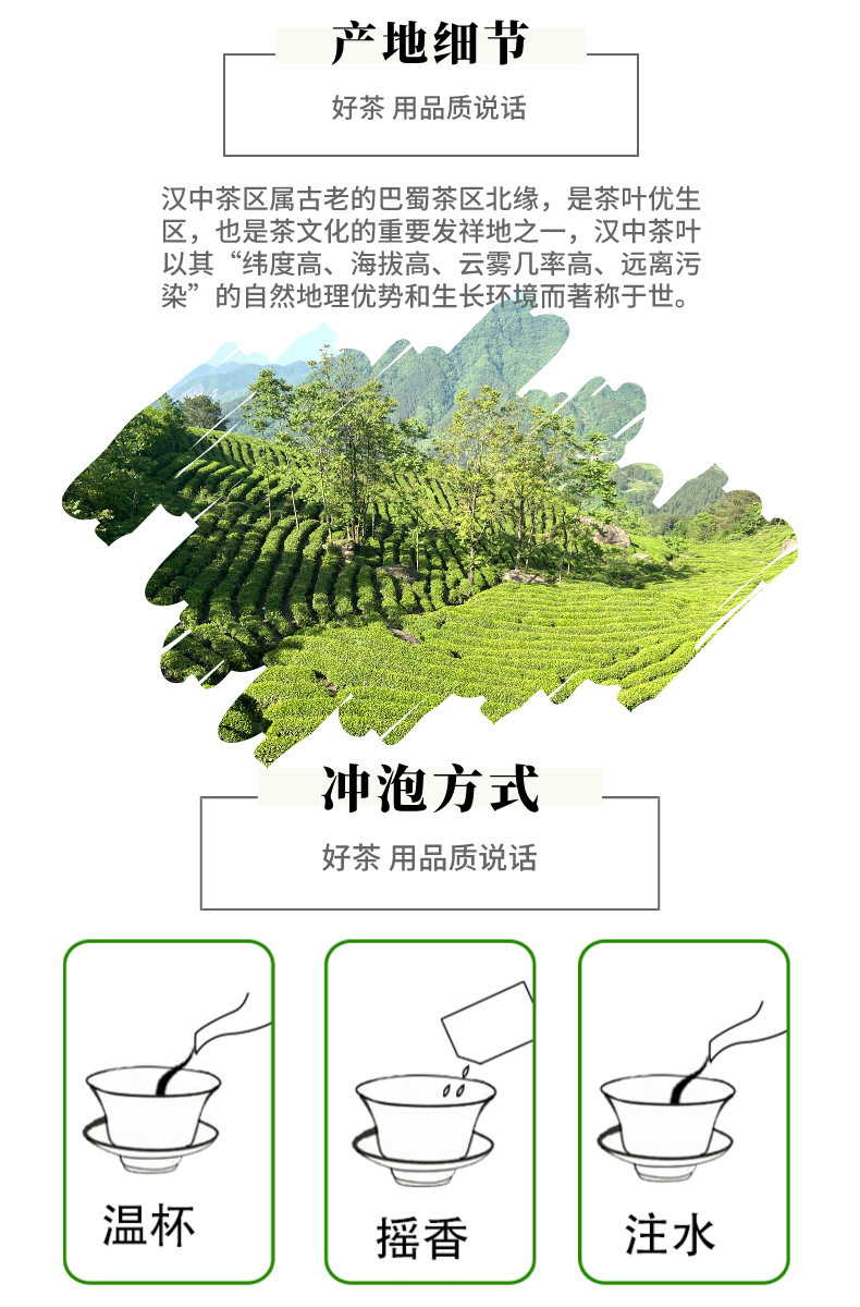 邮政农品 2024新茶汉中毛尖茶叶高山云雾绿茶勉县特产80g--250