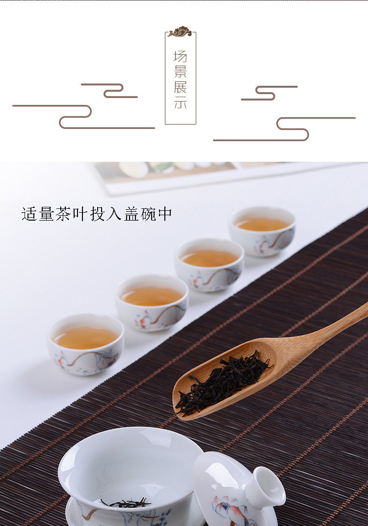 初石 茶具套装青花陶瓷家用泡茶器功夫盖碗整套简约茶杯