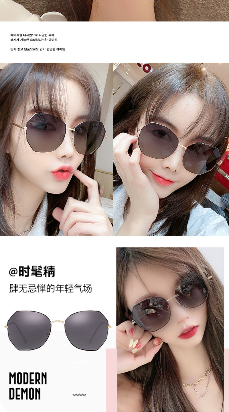 女士太阳镜新款偏光防紫外线墨镜韩版网红同款眼镜圆脸社会霸气GM