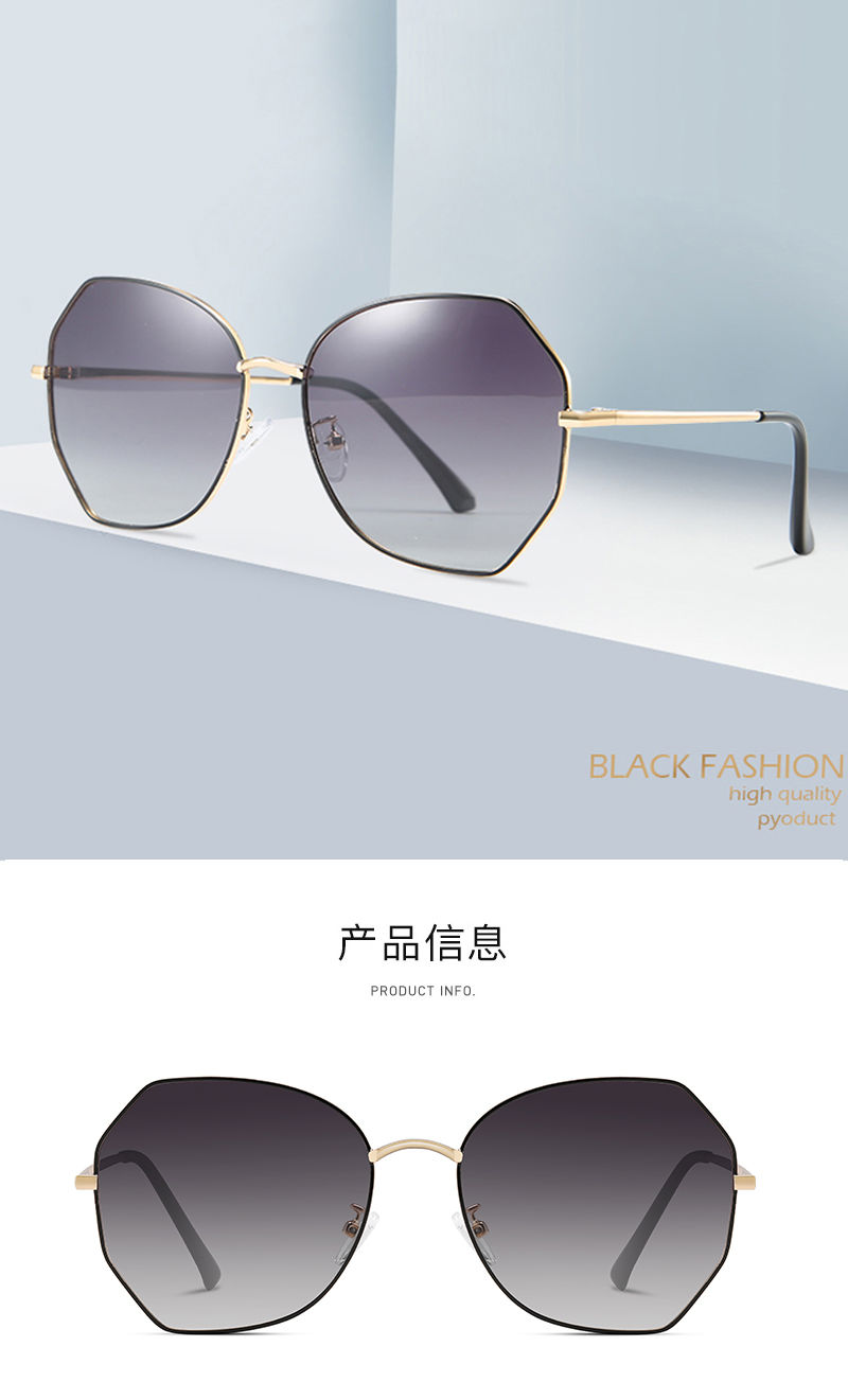 女士太阳镜新款偏光防紫外线墨镜韩版网红同款眼镜圆脸社会霸气GM