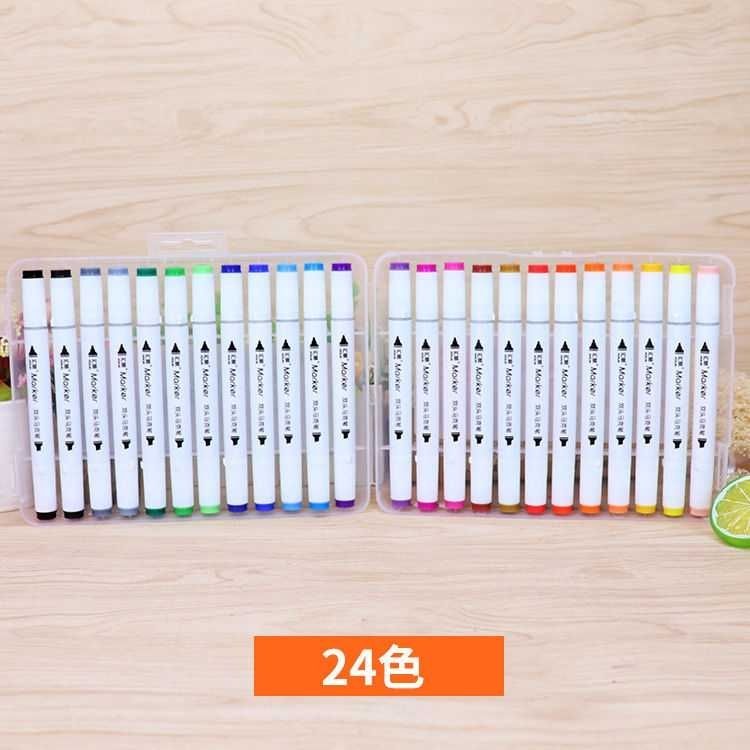 雅迎 创意水彩笔可水洗儿童美术用品套装画画笔24色软头36色双头绘画笔