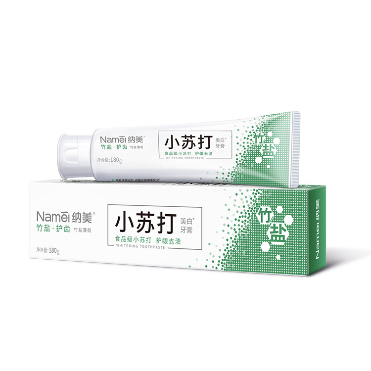 纳美 清新小苏打牙膏360g 龙井茶香180g+竹盐小苏打180g