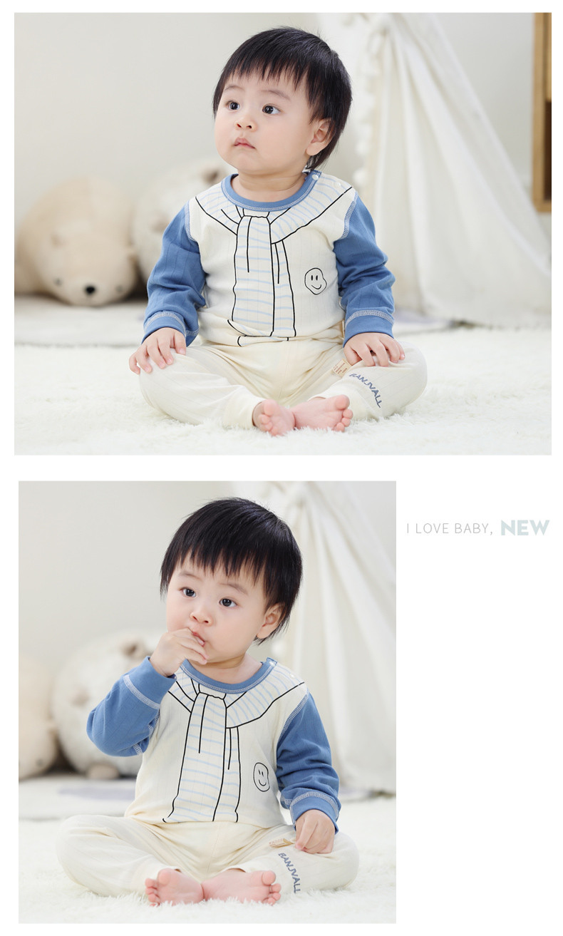 班杰威尔/banjvall 婴儿连体衣新生儿服装婴儿衣服男女宝宝0-6-13个月四季笑脸套装