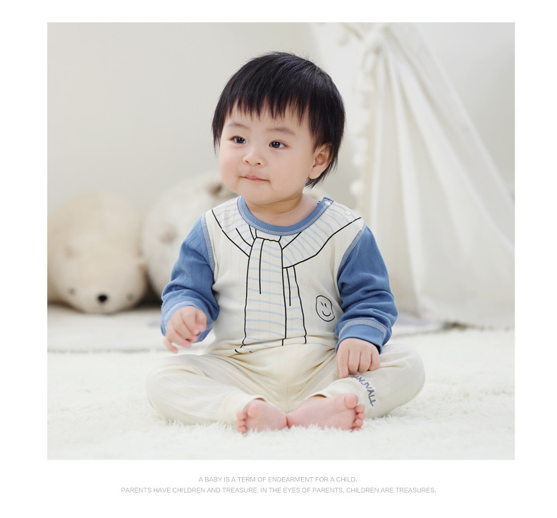 班杰威尔/banjvall 婴儿连体衣新生儿服装婴儿衣服男女宝宝0-6-13个月四季笑脸套装