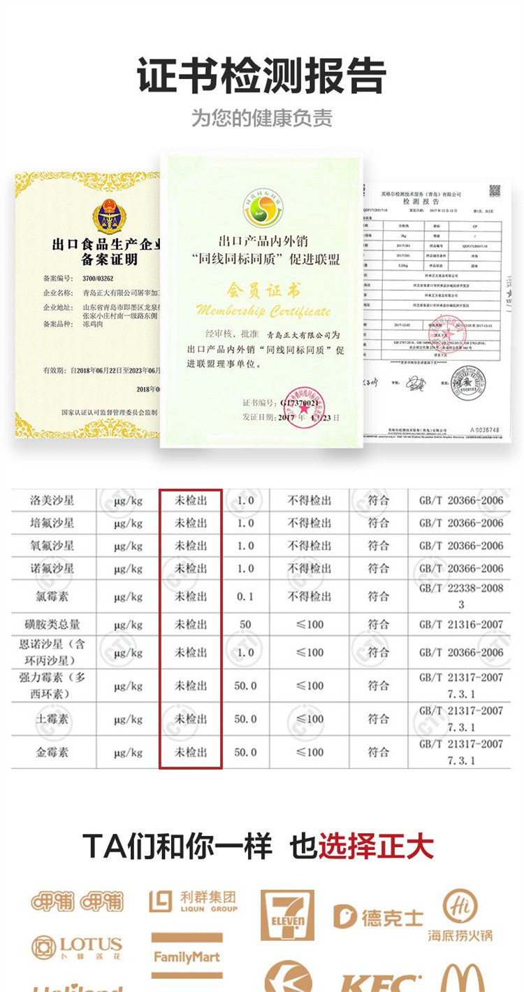  正大/CP 单冻鸡翅中4袋500g健康食材露营烧烤鸡翅