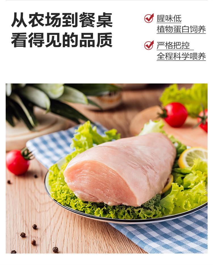  正大/CP 单冻去皮鸡大胸4袋500g健康轻食冷冻鸡肉食材精修鸡胸肉