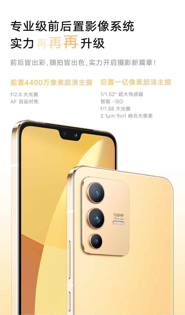 vivo S12 8GB+256GB 一亿像素 4400万超清前置 KPL比赛用机测试认证 手机