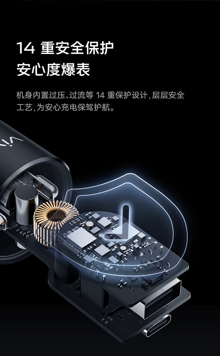 VIVO 双口闪充车载充电器 80W