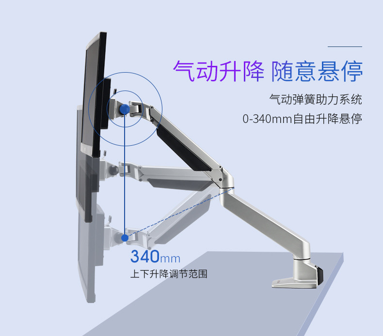 慧想（Thinkwise） 显示器支架/万向旋转可升降/台式可穿孔、夹具固定/BS100