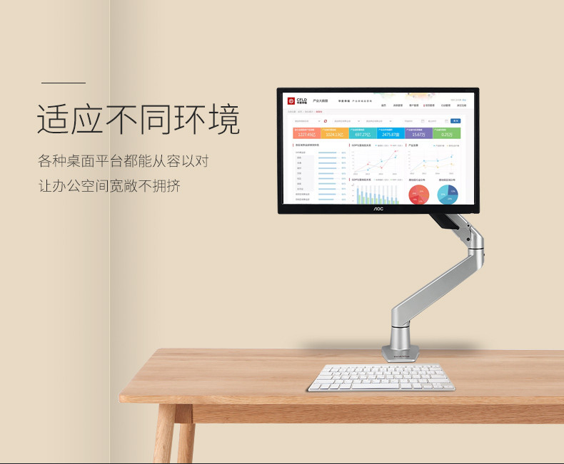 慧想（Thinkwise） 显示器支架/万向旋转可升降/台式可穿孔、夹具固定/BS100