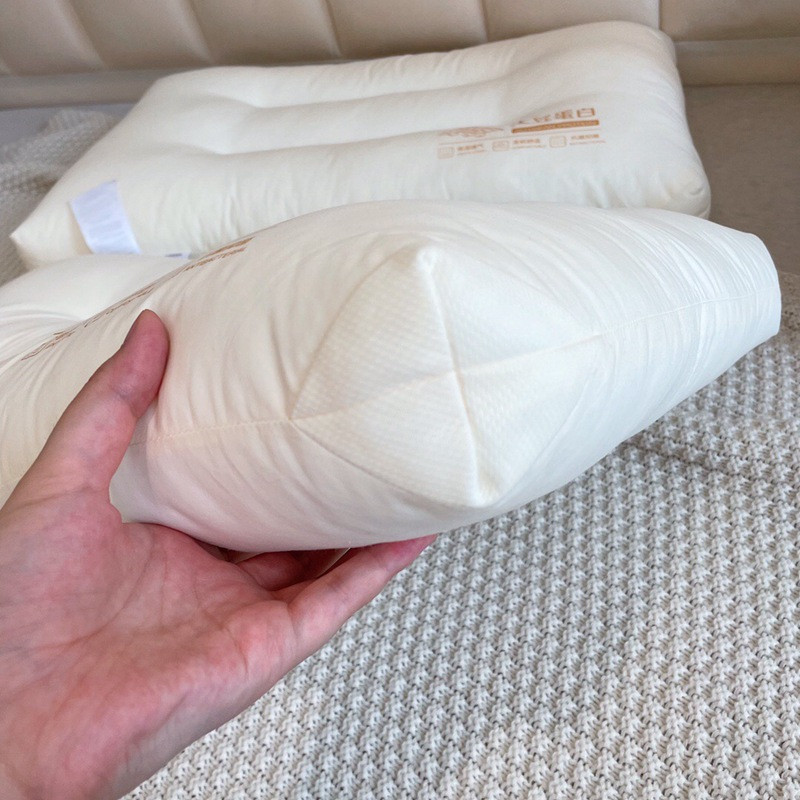 【券后49.9元起】全棉60S大豆蛋白纤维枕  纯棉透气枕头成人护颈枕芯 1只/2只