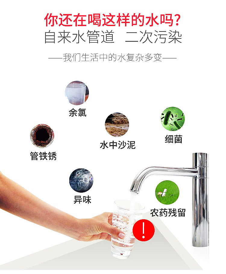 志高（CHIGO）净水器厨房自来水过滤器家用保留矿物质不插电无废水无桶大通量直饮水净化机CG-UF2