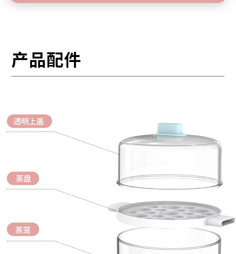 美菱煮蛋器家用多层蒸蛋器多用途高温断电保护迷你单双层蒸锅防干烧煮蛋神器MUE-LC3502