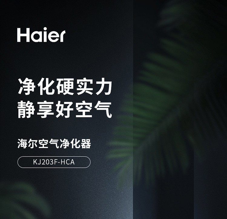 海尔/Haier 空气净化器 滤网家用卧室办公小型空气净化机KJ203F-HCA