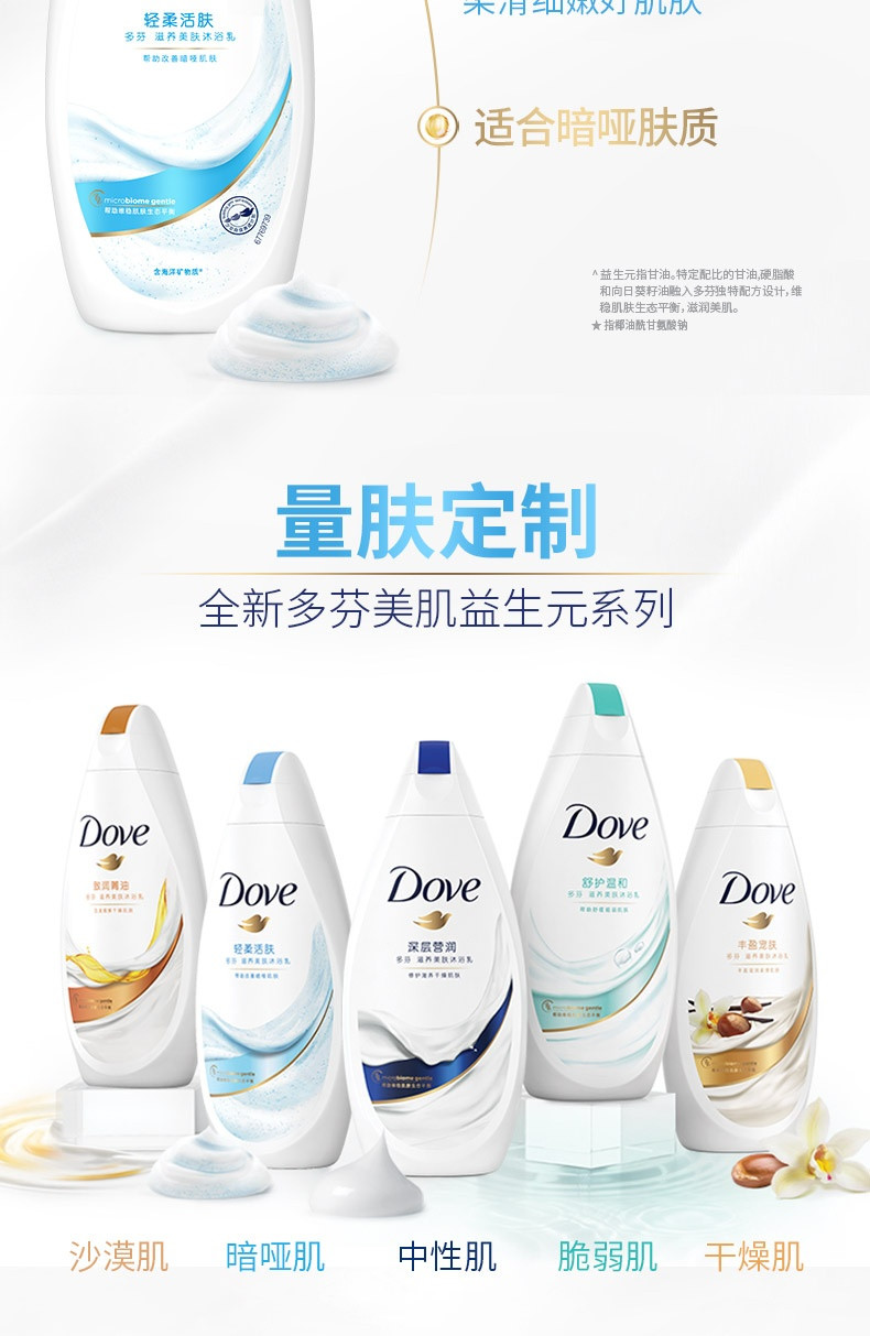 多芬/DOVE 轻柔活肤/樱花甜香滋养美肤沐浴乳400g