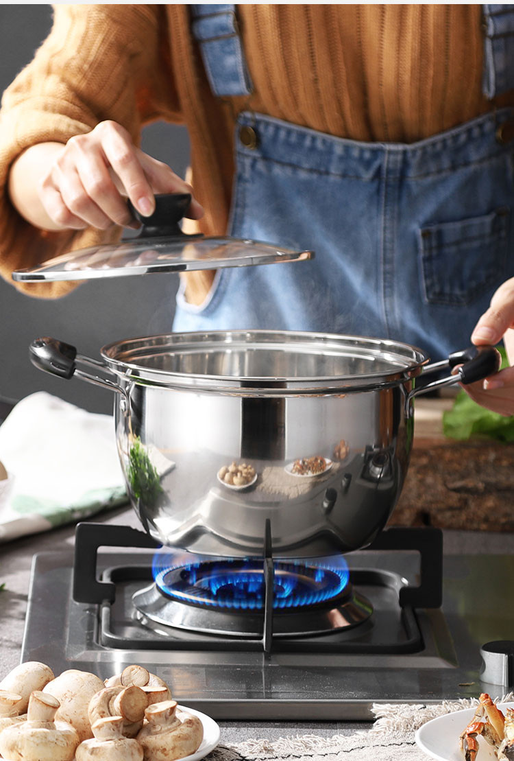 高汤锅不锈钢家用加厚大容量煲汤熬粥蒸煮炖锅电磁炉煮锅