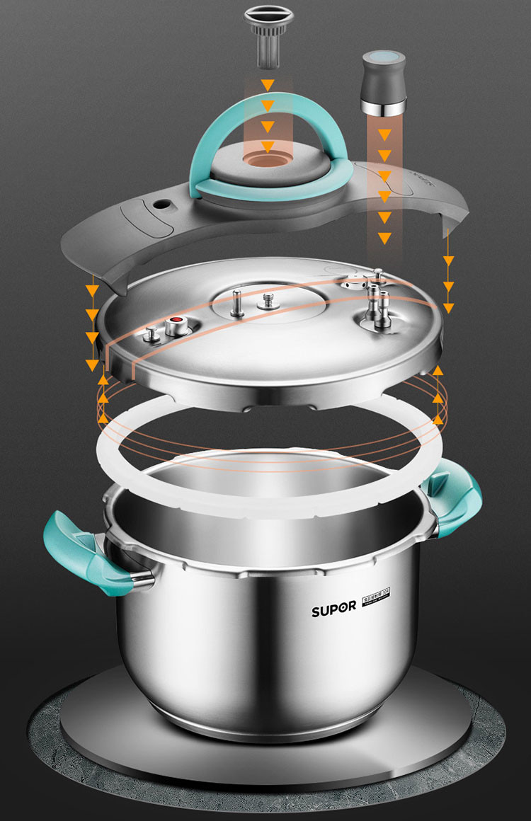 苏泊尔/SUPOR 【大额立减2】苏泊尔/SUPOR 巧易开悦提压力快锅304不锈钢压力锅高压锅EY22BCW01