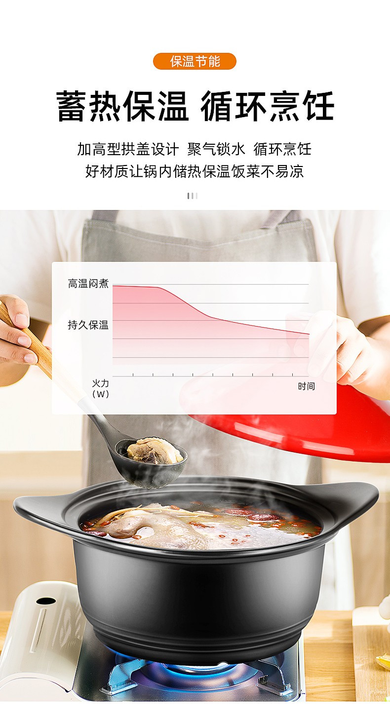 【领券立减】苏泊尔/SUPOR 砂锅炖锅 4.5L陶瓷煲汤冷热不开裂家用汤锅EB45PAT01