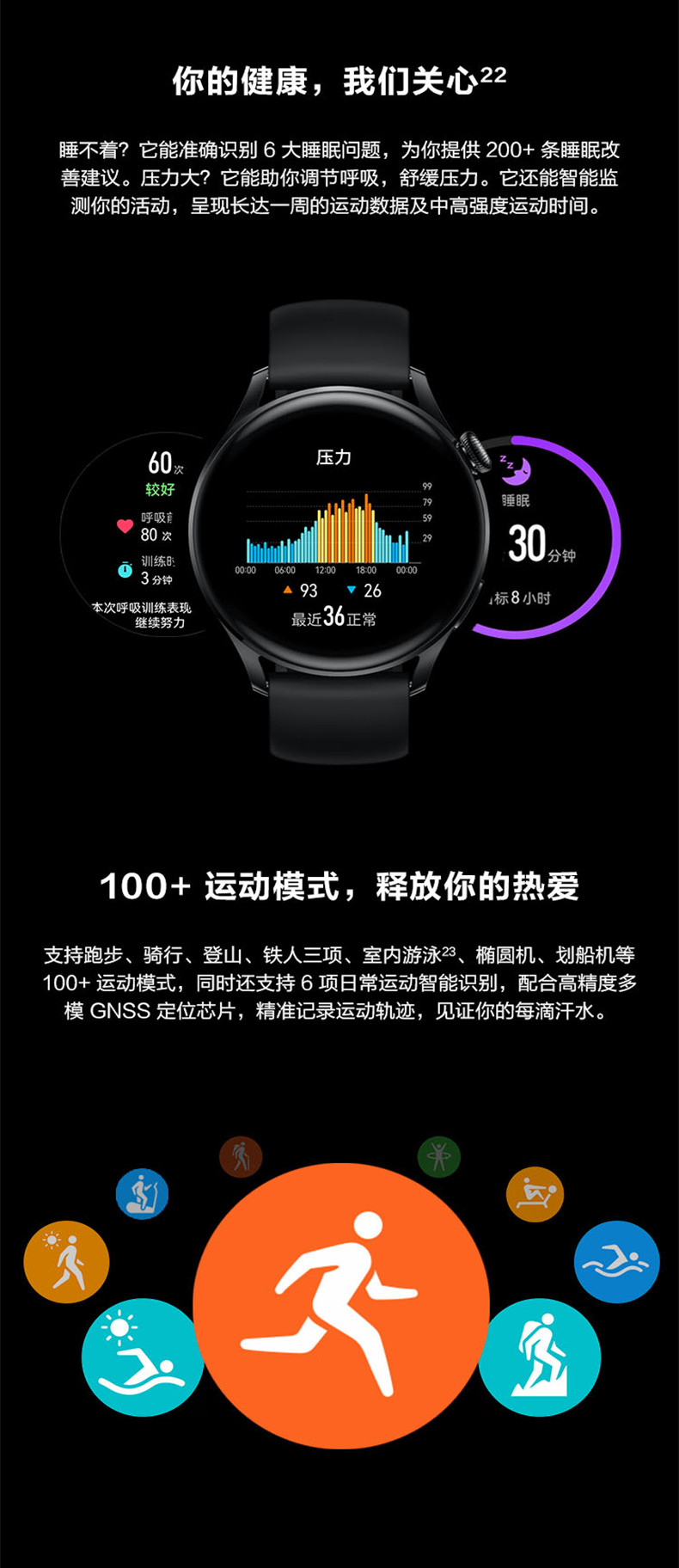 UAWEI HUAWEI WATCH 3智能手表 运动智能手表 活力款