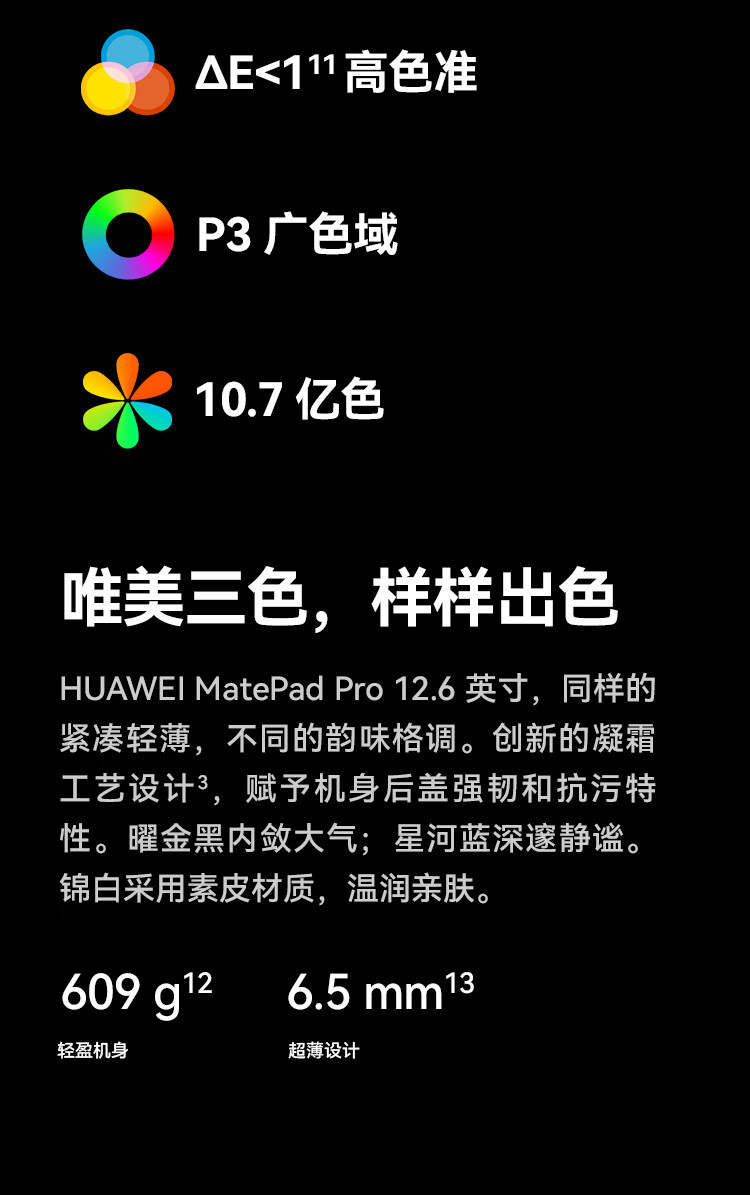 华为/HUAWEI 华为 MatePad Pro 12.6 2022款 全面屏办公平板电脑