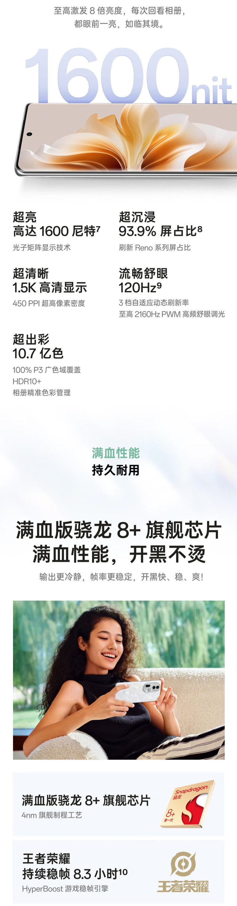 OPPO Reno11 Pro 骁龙8+旗舰芯片 拍照 5G手机