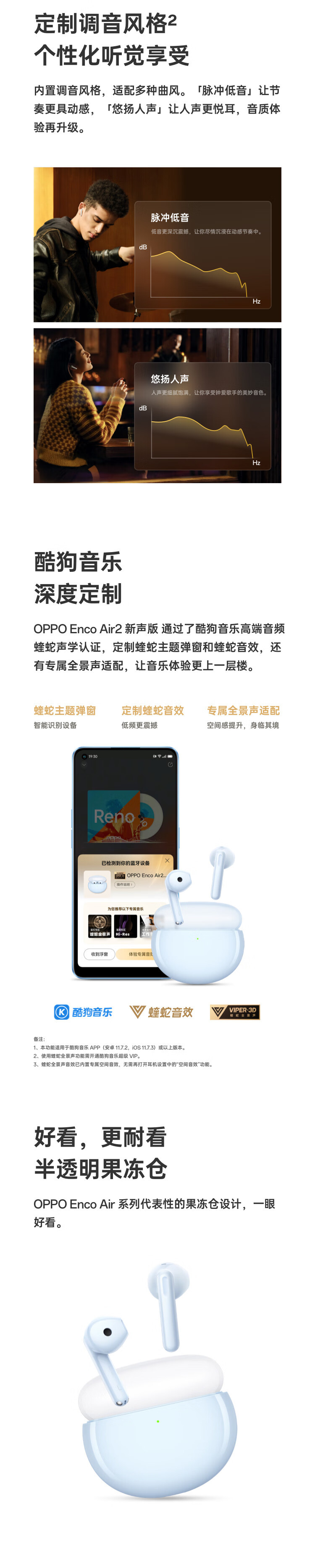 OPPO Enco Air2蓝牙音乐游戏运动智能耳机