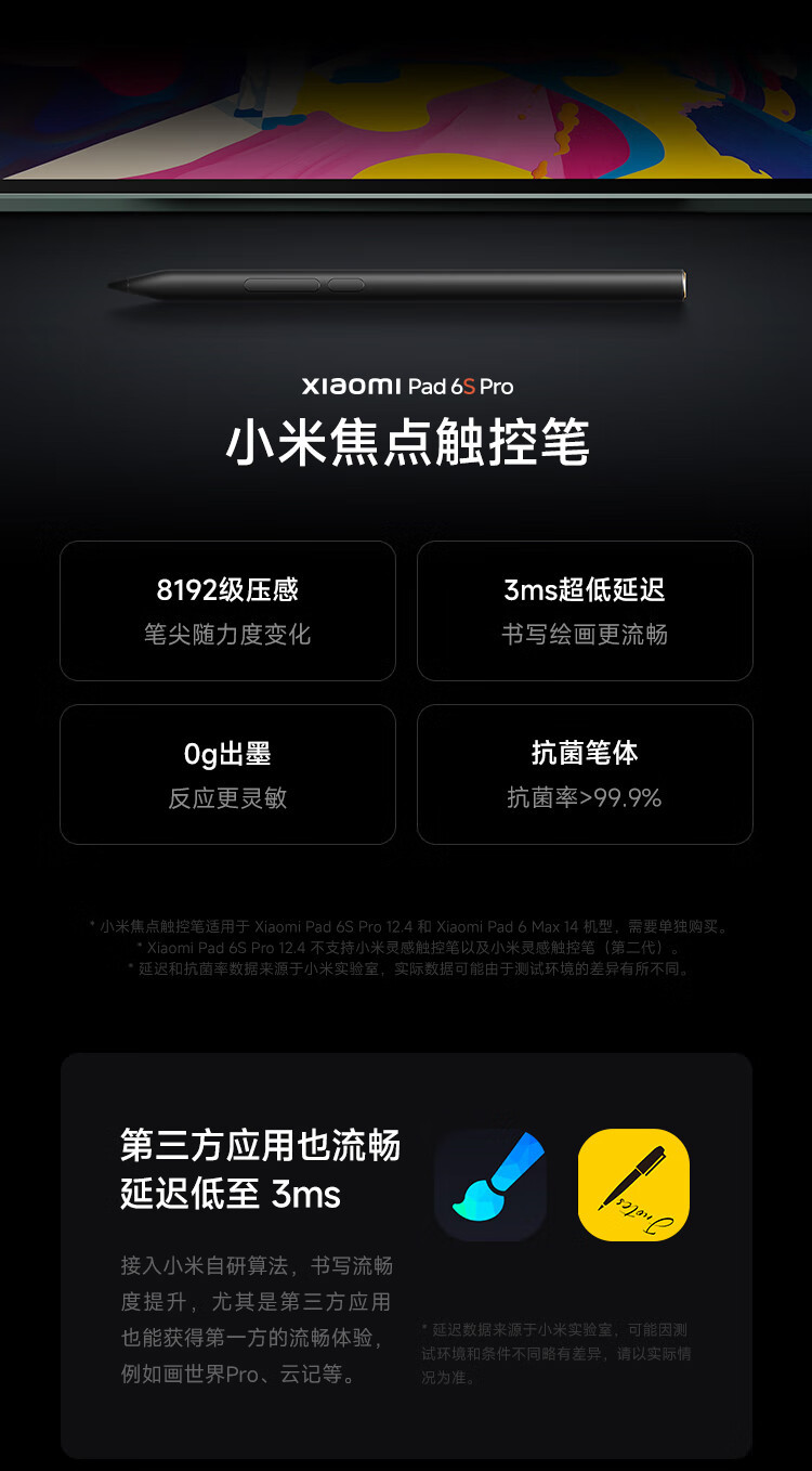 小米/MIUI 平板6S Pro 12.4英寸骁龙8Gen2 平板电脑