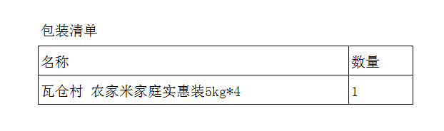 瓦仓村 农家米家庭实惠装5kg