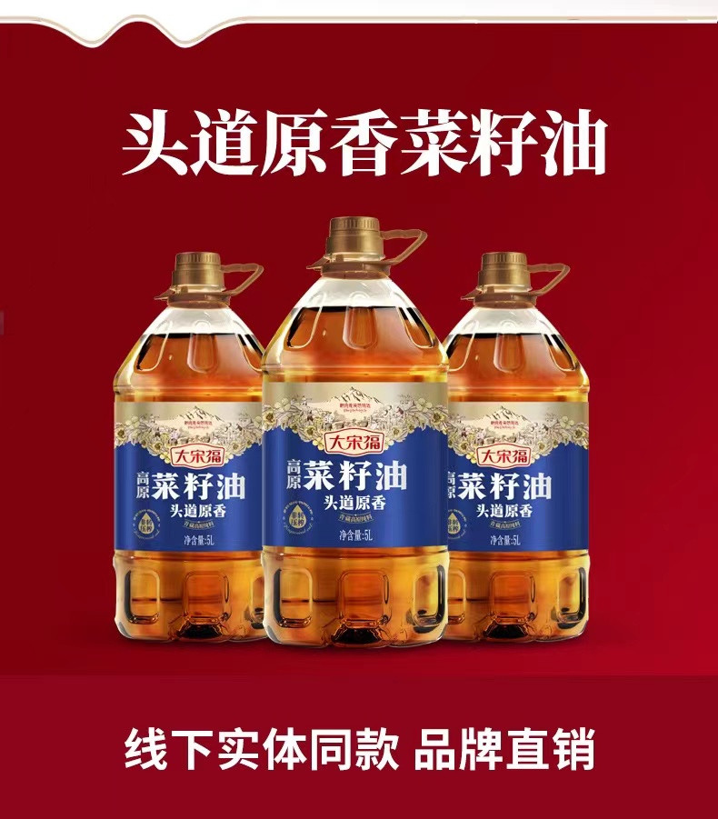 大宋福头道原香菜籽油5L 非转基因物理压榨食用油