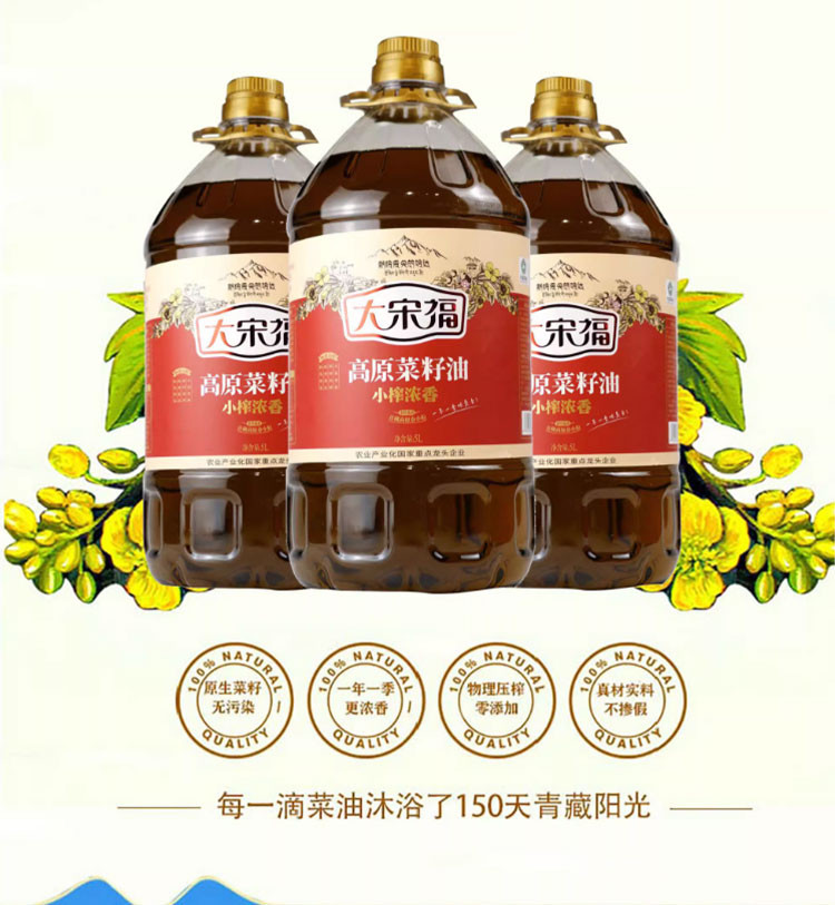 大宋福 小榨浓香菜籽油5L