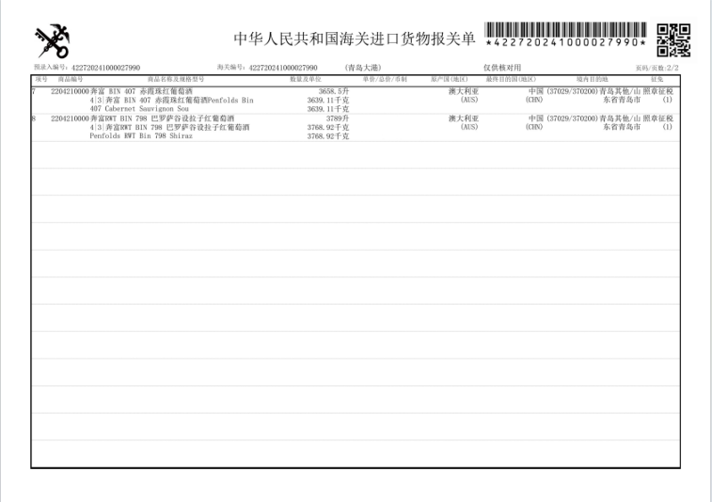 奔富 Penfolds BIN407澳洲原瓶进口赤霞珠干红葡萄酒