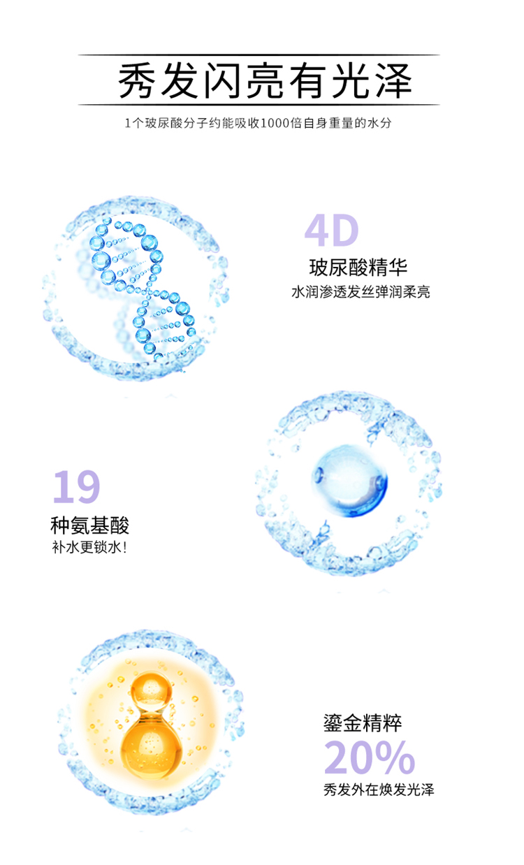 力士 玻尿酸 水润丝滑 持久留香胶原蛋白水光瓶 洗发水750g