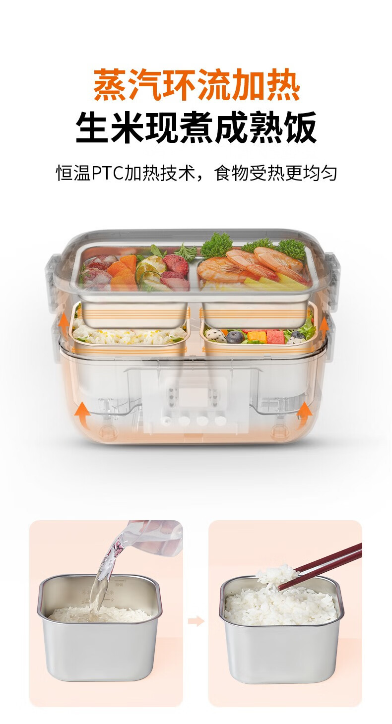 九阳/Joyoung 加热饭盒插电式电热饭盒办公室热饭神器 双层4格F15H-FH550