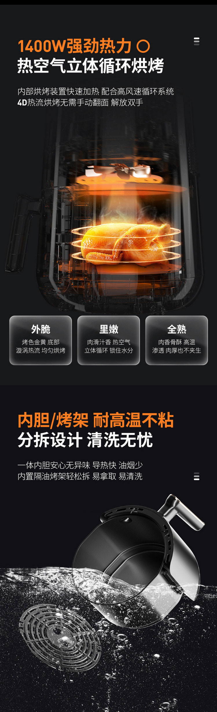 九阳/Joyoung 空气炸锅家用4.5L大容量多功能全自动智能预约电炸锅薯条机KL45-VF505