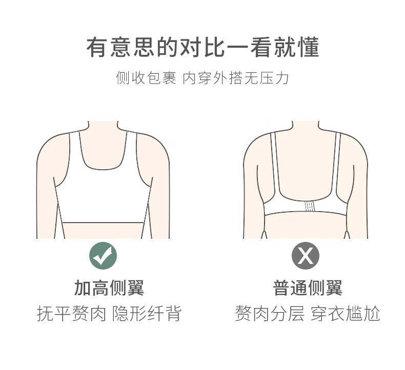 俞兆林 大胸显胸小背心式前扣文胸罩 肤色