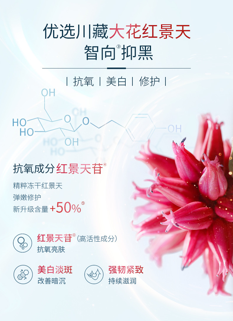 相宜本草（INOHERB） 红景天幼白护肤补水保湿美白化妆品套装 4件套（洁面+水+乳+面霜）