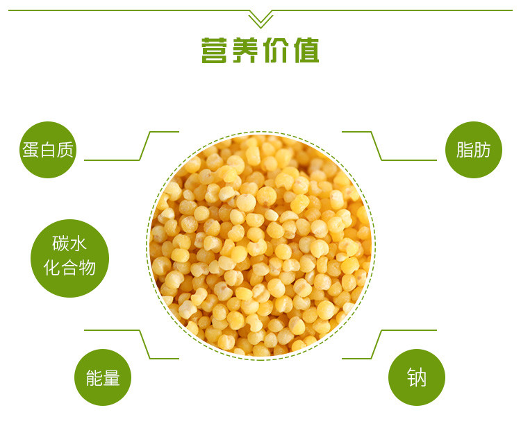 【杂豆】 通榆县满榆东北真空黄小米400g 东北杂粮 非转基因黄小米