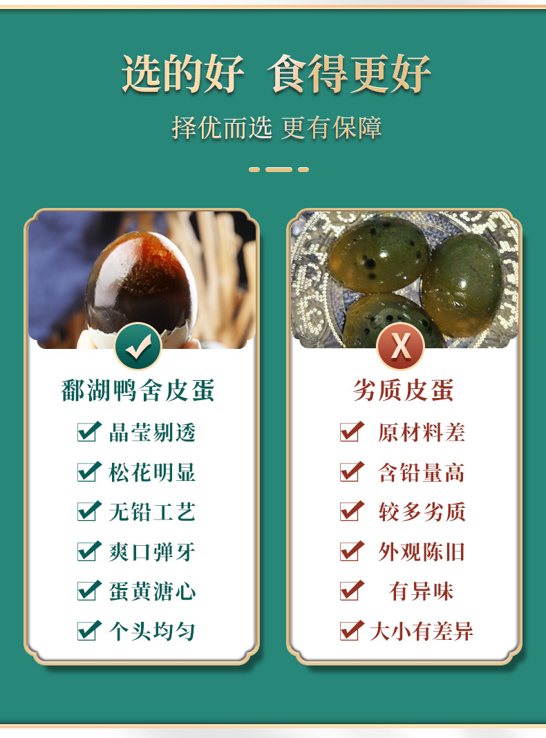 鄱湖鸭舍 无铅溏心皮蛋10枚600克/枚鄱阳湖松花蛋